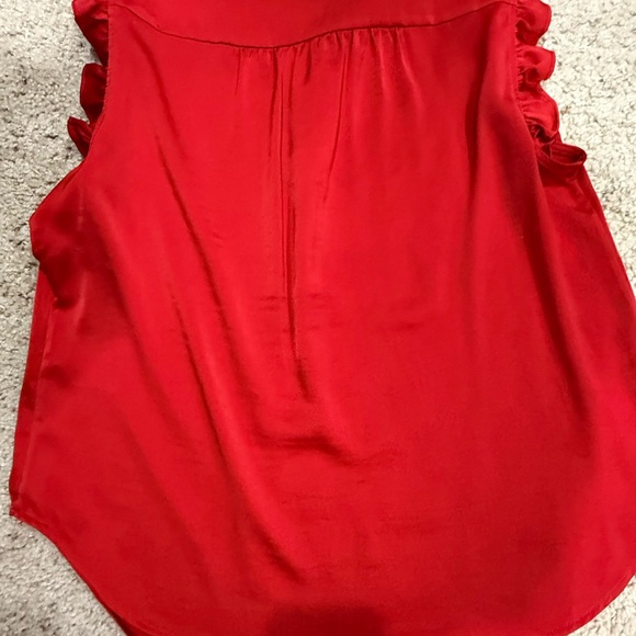 DKNY Red Flutter Sleeve Blouse - Picture 2 of 3